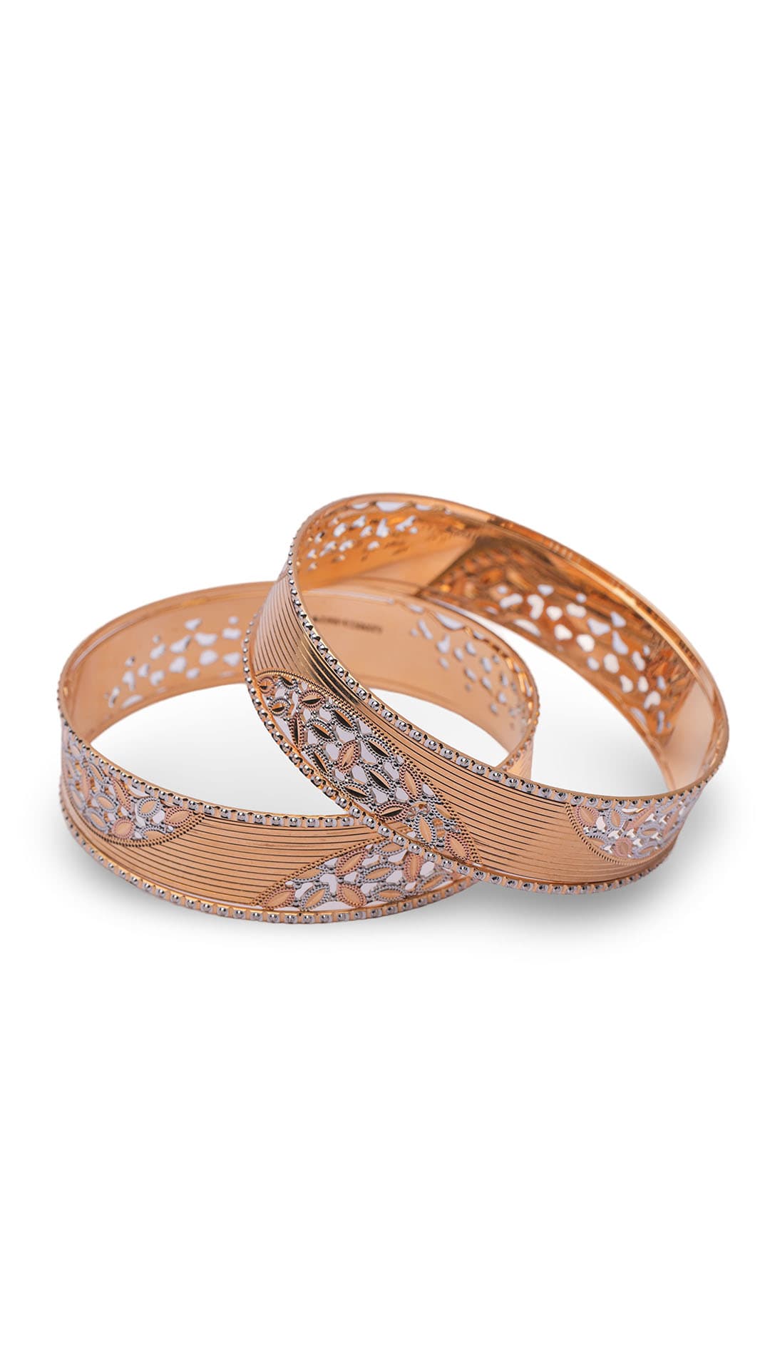 Machine Rhodium Gold Bangles